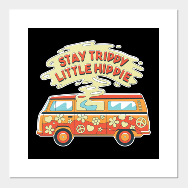 Hippie van fun vintage and retro style - Hippie Van - Posters and Art